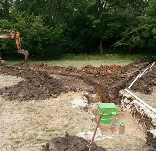 Microstation d'épuration installée sur un chantier Bigot TP